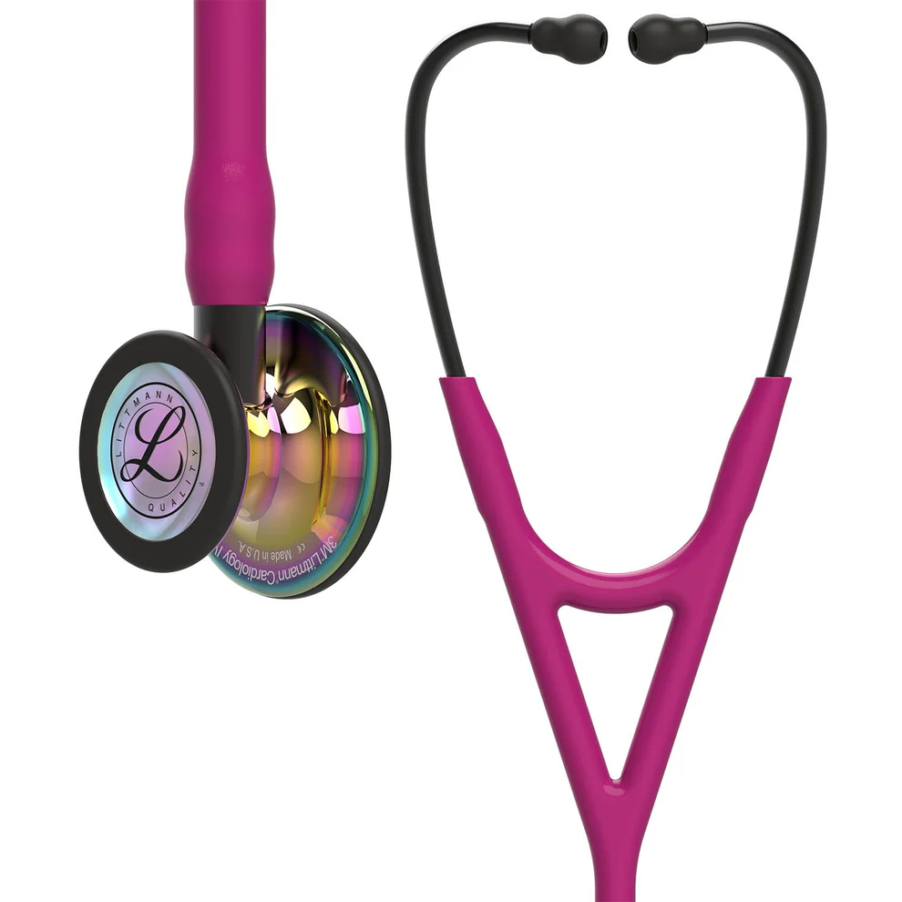6241-01_hero_1x_77f510fb-72d4-4bf1-9281-ba018612e170-2 Littmann Cardiology IV Raspberry Rainbow High Polished Stethoscope (6241) - Image 1