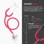 MDF Acoustica 747 Red Raspberry Stethoscope (Adult) - Image 3
